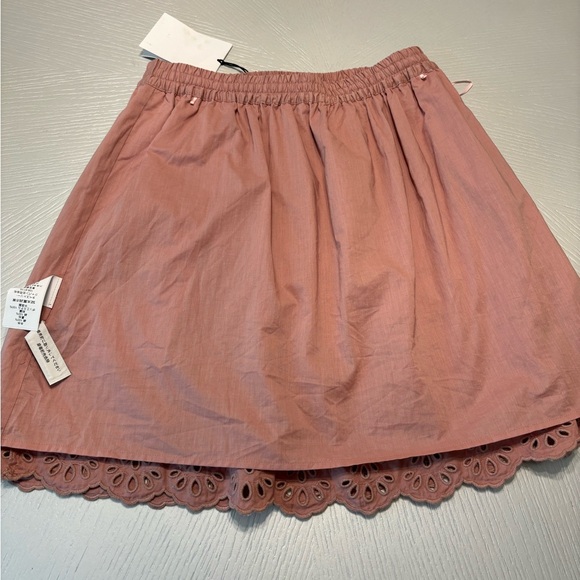 NWT Broderie Anglaise Mini Skirt Organic Cotton Size 6 Coach Light Pink - Picture 11 of 14